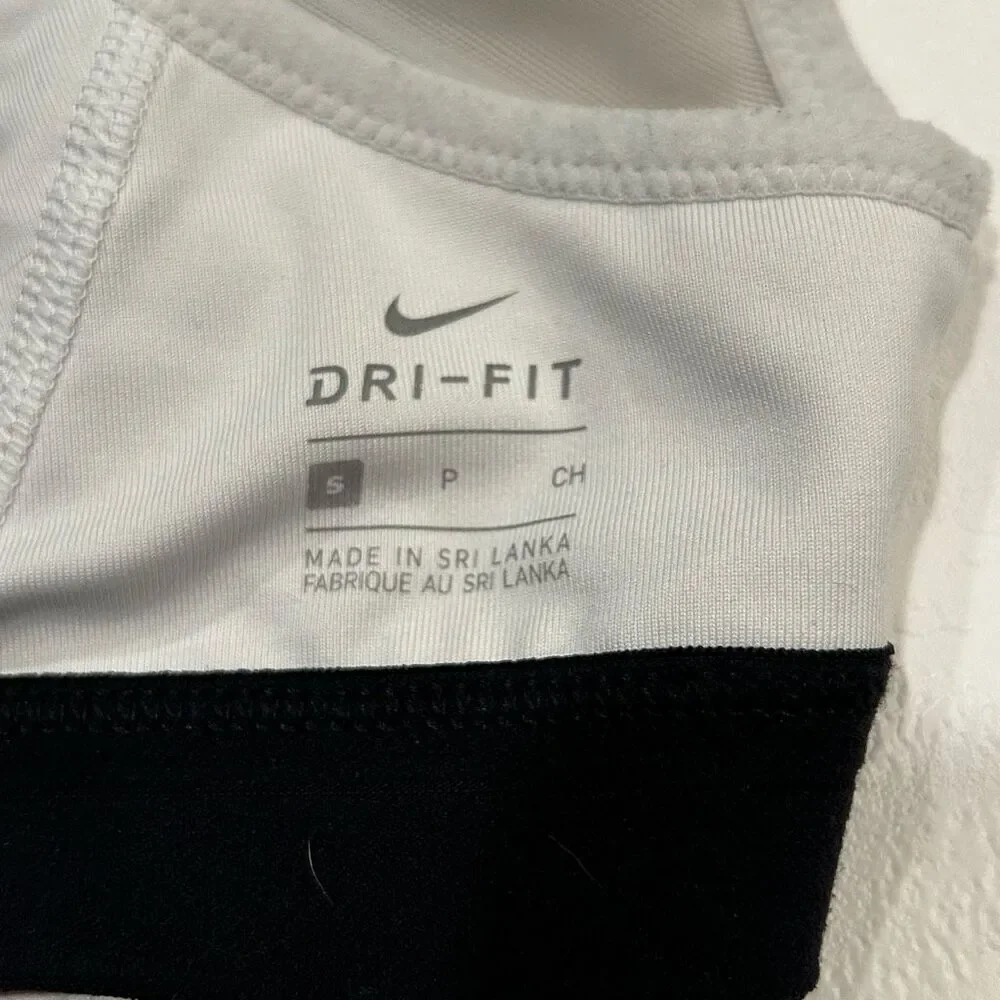 Nike Dri-Fit Sports Bra Small Gray Black Band Activewear